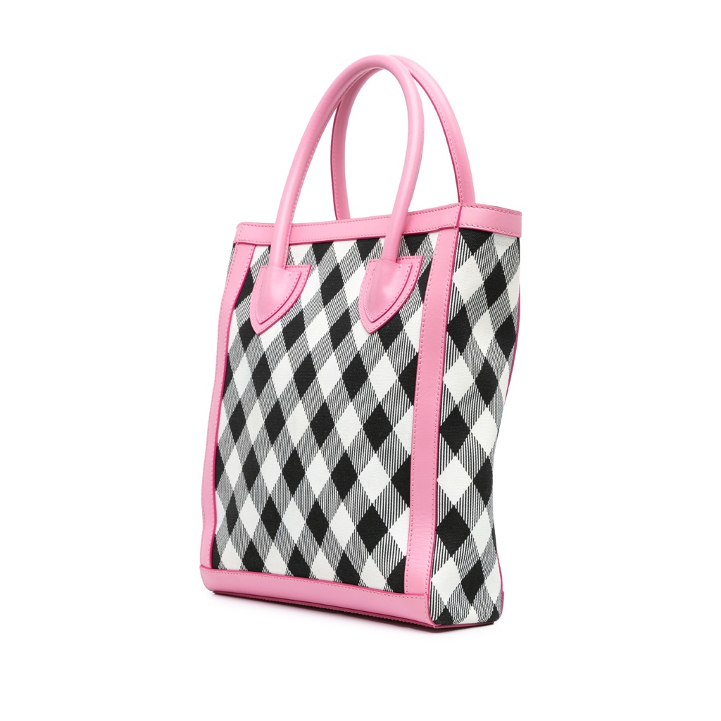 Balmain Canvas Checkered B-Army 26 Shopping Satchel - 2