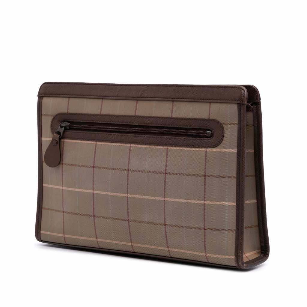 Burberry Vintage Check Canvas Clutch - Back view