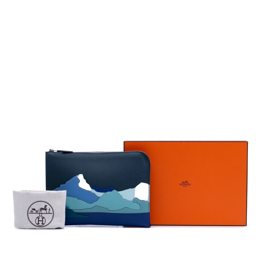 Hermès Togo Swift Endless Road Clutch - Image 14