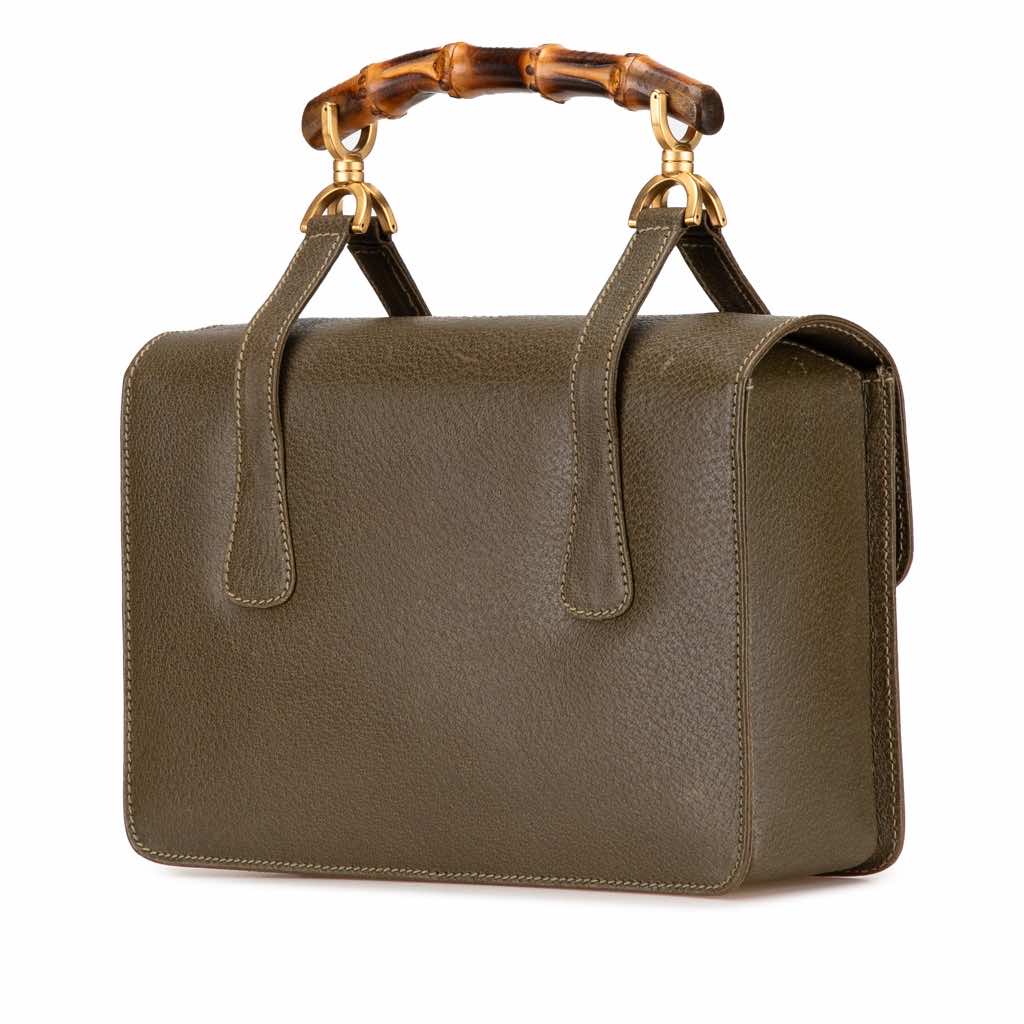 Gucci Leather Bamboo Satchel - 2