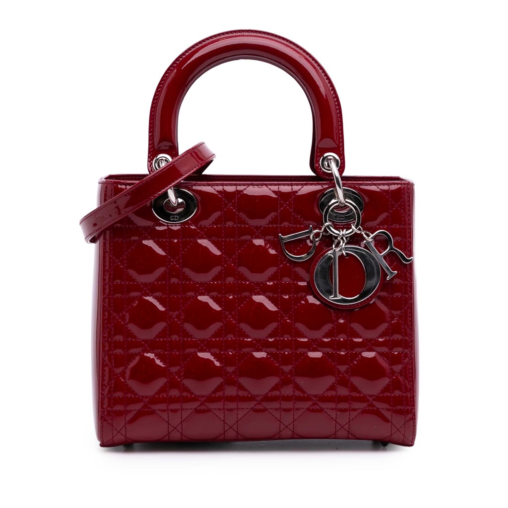 Dior Medium Patent Cannage Lady Dior