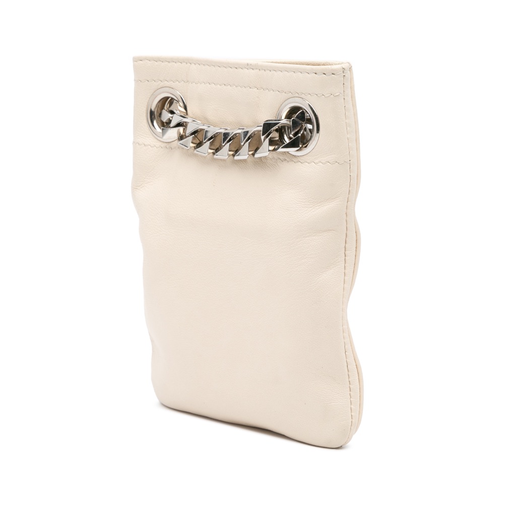 Givenchy Leather Shark Lock Chain Shoulder Bag - Back view