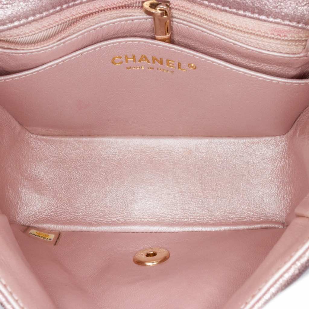 Chanel Mini Square Classic Metallic Calfskin Single Flap - 4