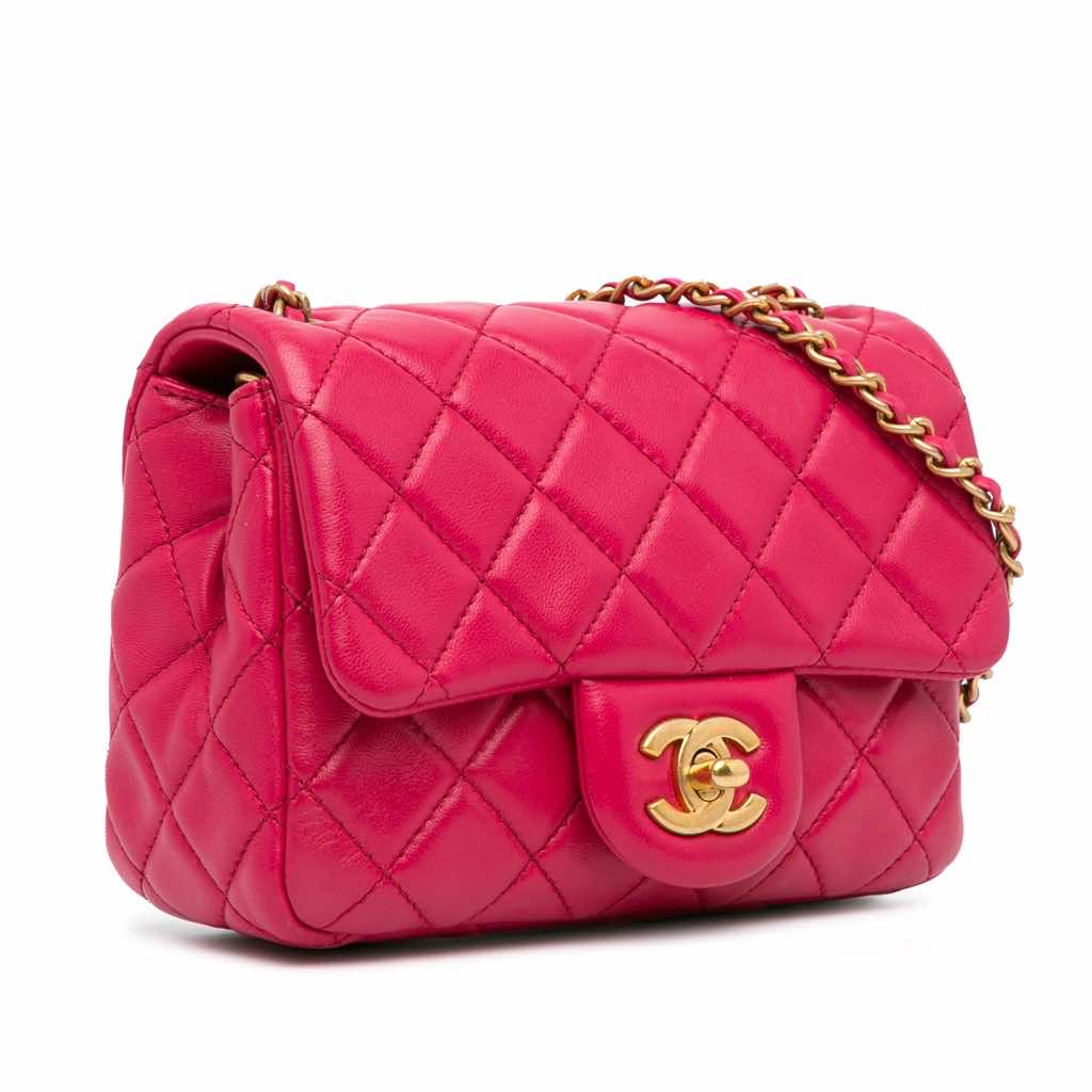 Chanel Mini Square Classic Lambskin Pearl Crush Single Flap - 2