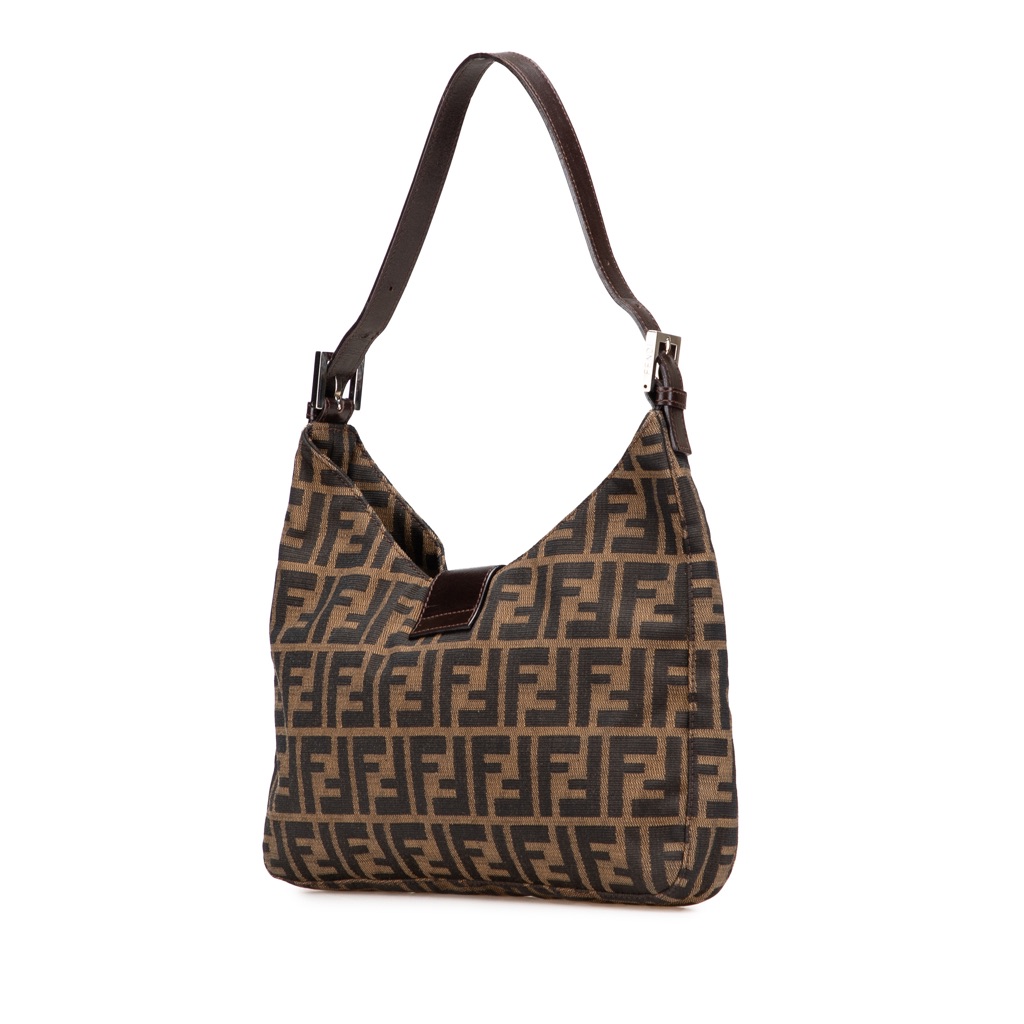 Fendi Zucca Canvas Shoulder Bag - Back view