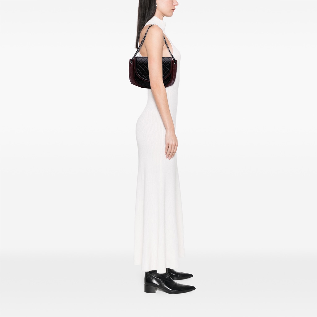 Chanel Bicolor Quilted Lambskin Twist Crescent Flap - Image 13