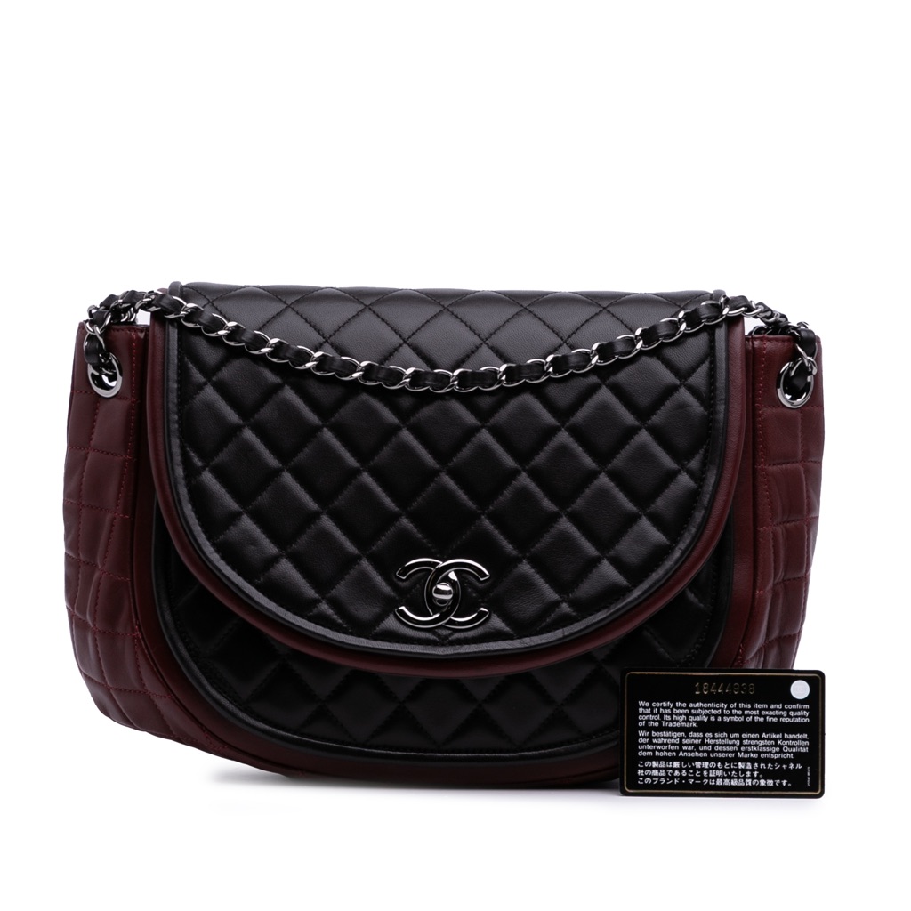 Chanel Bicolor Quilted Lambskin Twist Crescent Flap - Image 14