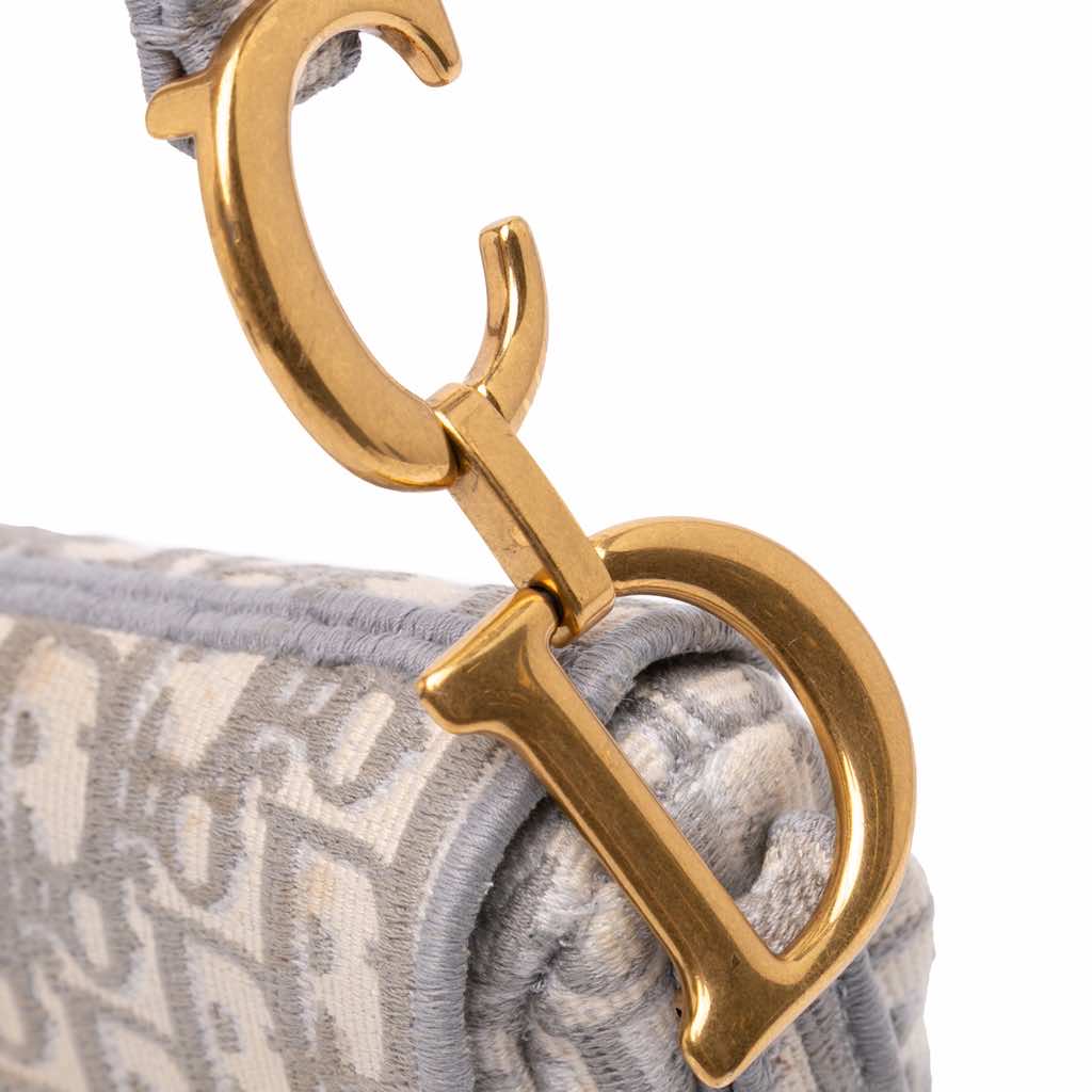 Dior Oblique Canvas Embroidered Saddle Bag - Detail 2