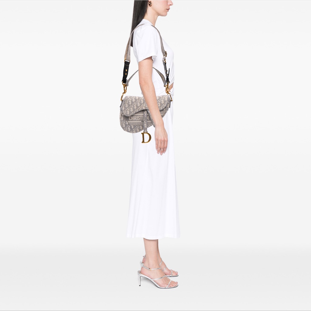 Dior Oblique Canvas Embroidered Saddle Bag - Image 10