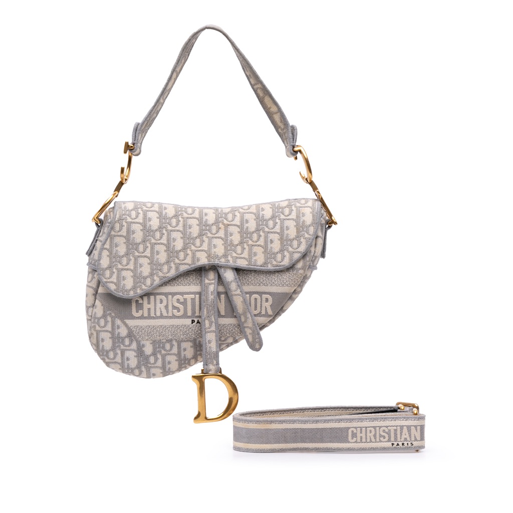 Dior Oblique Canvas Embroidered Saddle Bag - Image 11