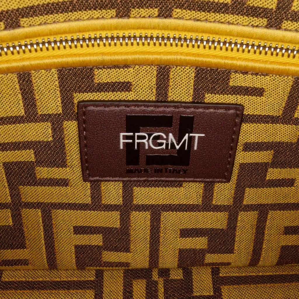 Fendi FRGMT x Zucca Embroidered Canvas Baguette Satchel Yellow Very good - Box View