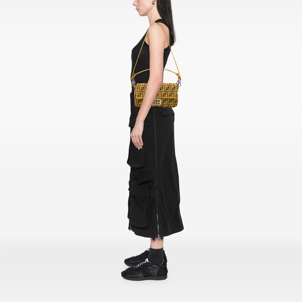 Fendi FRGMT x Zucca Embroidered Canvas Baguette Satchel - Image 11