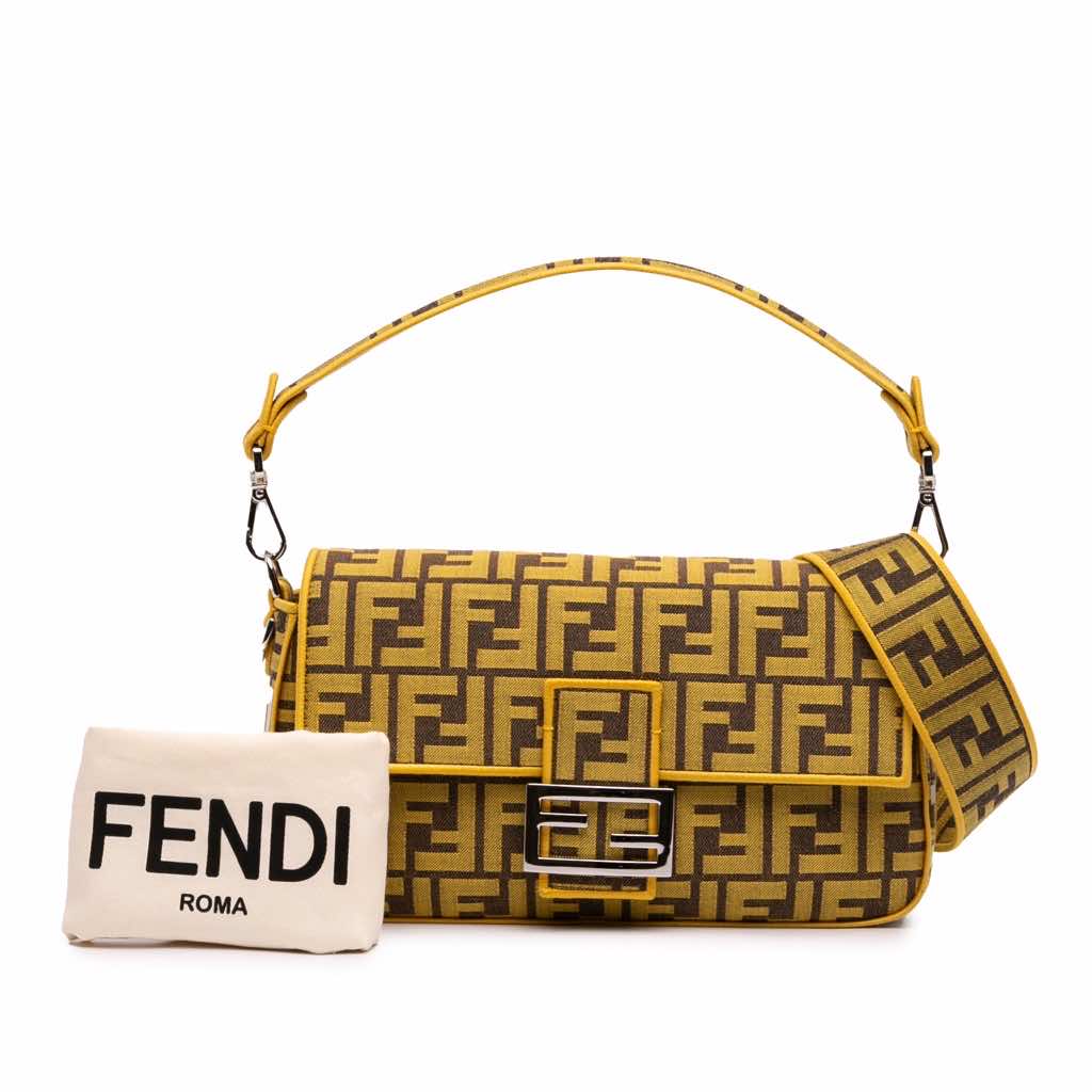 Fendi FRGMT x Zucca Embroidered Canvas Baguette Satchel - Image 12