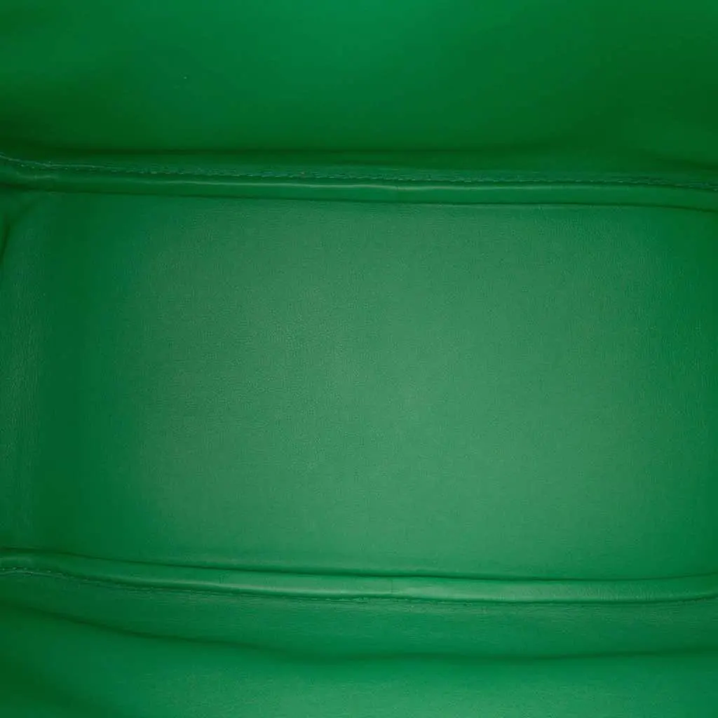 Hermès Clemence Lindy 30 Green Leather Good - Model View