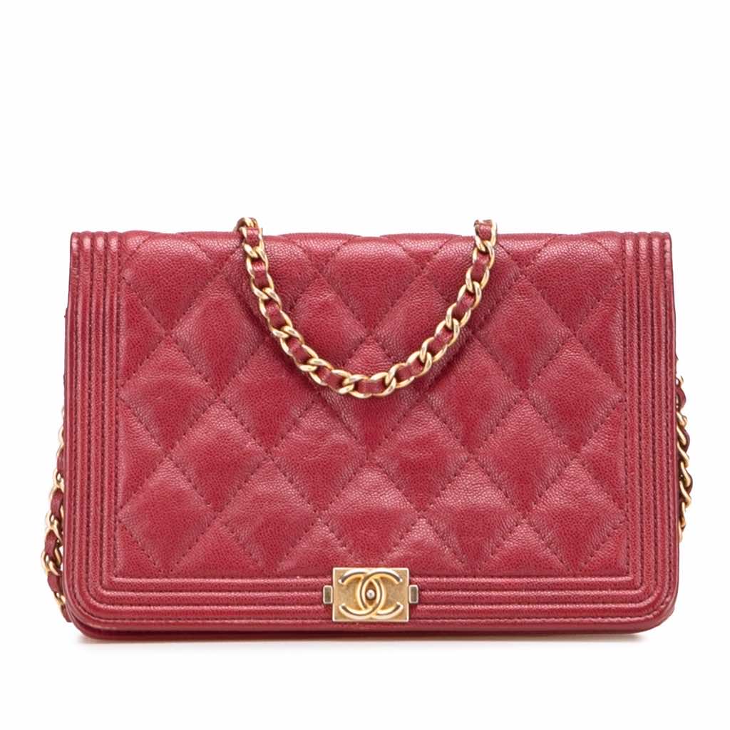 Chanel Quilted Caviar Boy Wallet on Chain