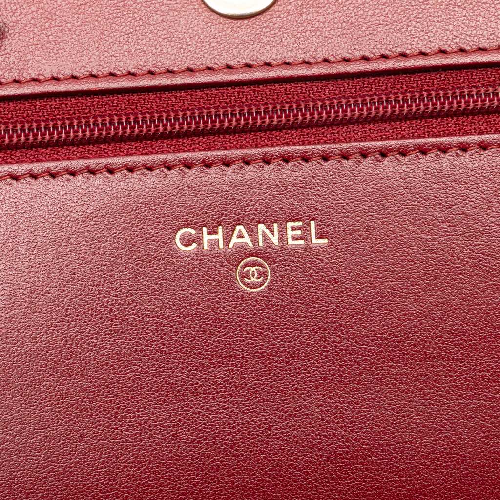 Chanel Quilted Caviar Boy Wallet on Chain - Side view