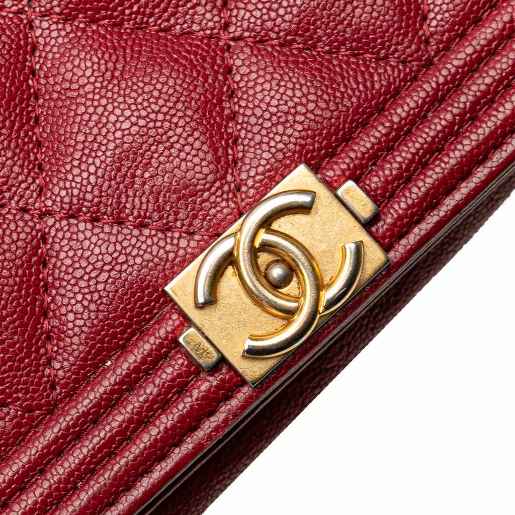 Chanel Quilted Caviar Boy Wallet on Chain - Image 11