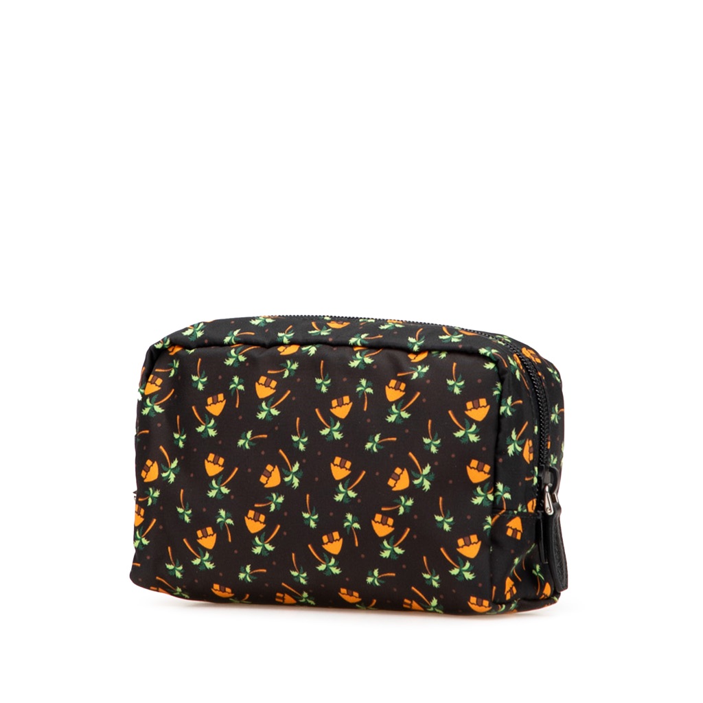Prada Small Tessuto Saint Palm Cosmetic Pouch - Back view