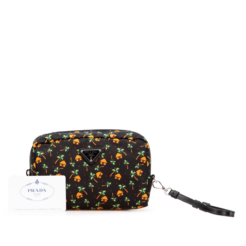 Prada Small Tessuto Saint Palm Cosmetic Pouch - Image 16
