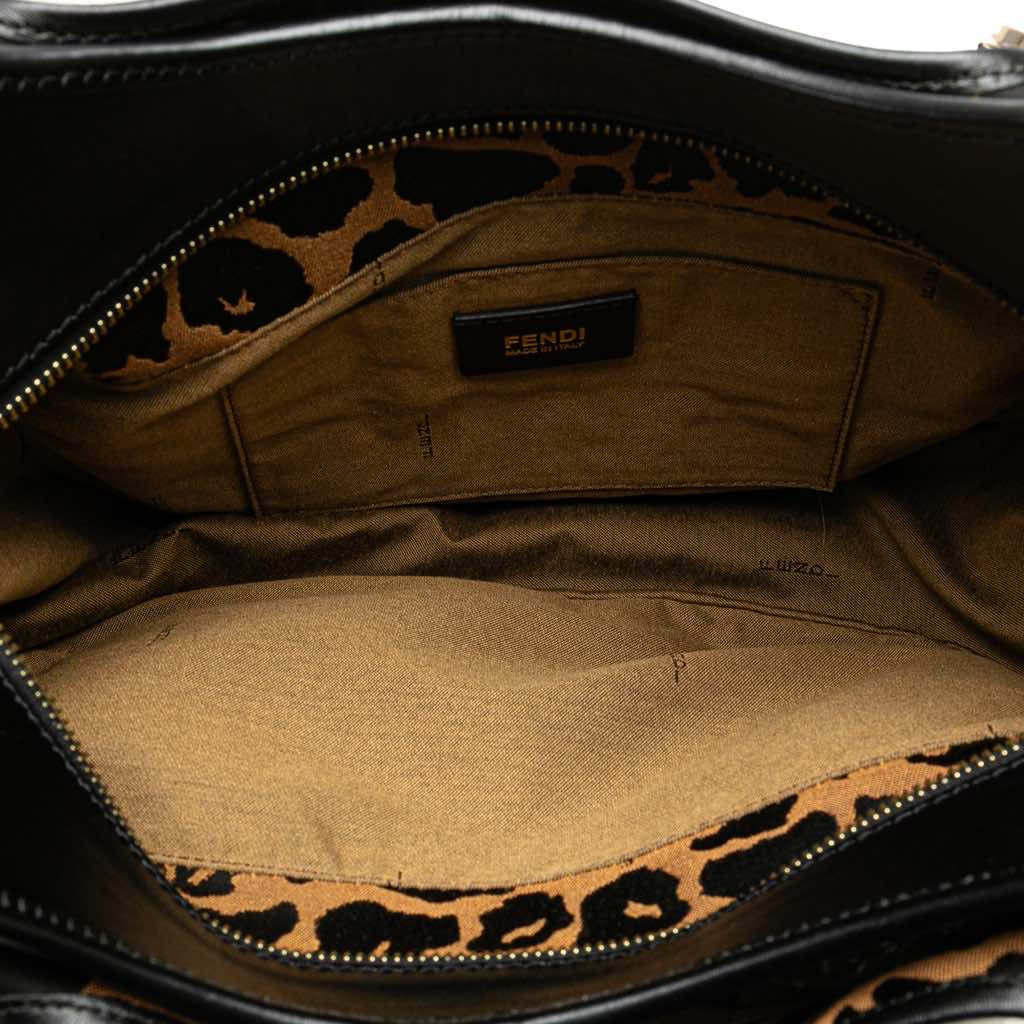 Fendi Leopard Print Chef Canvas Handbag - 4