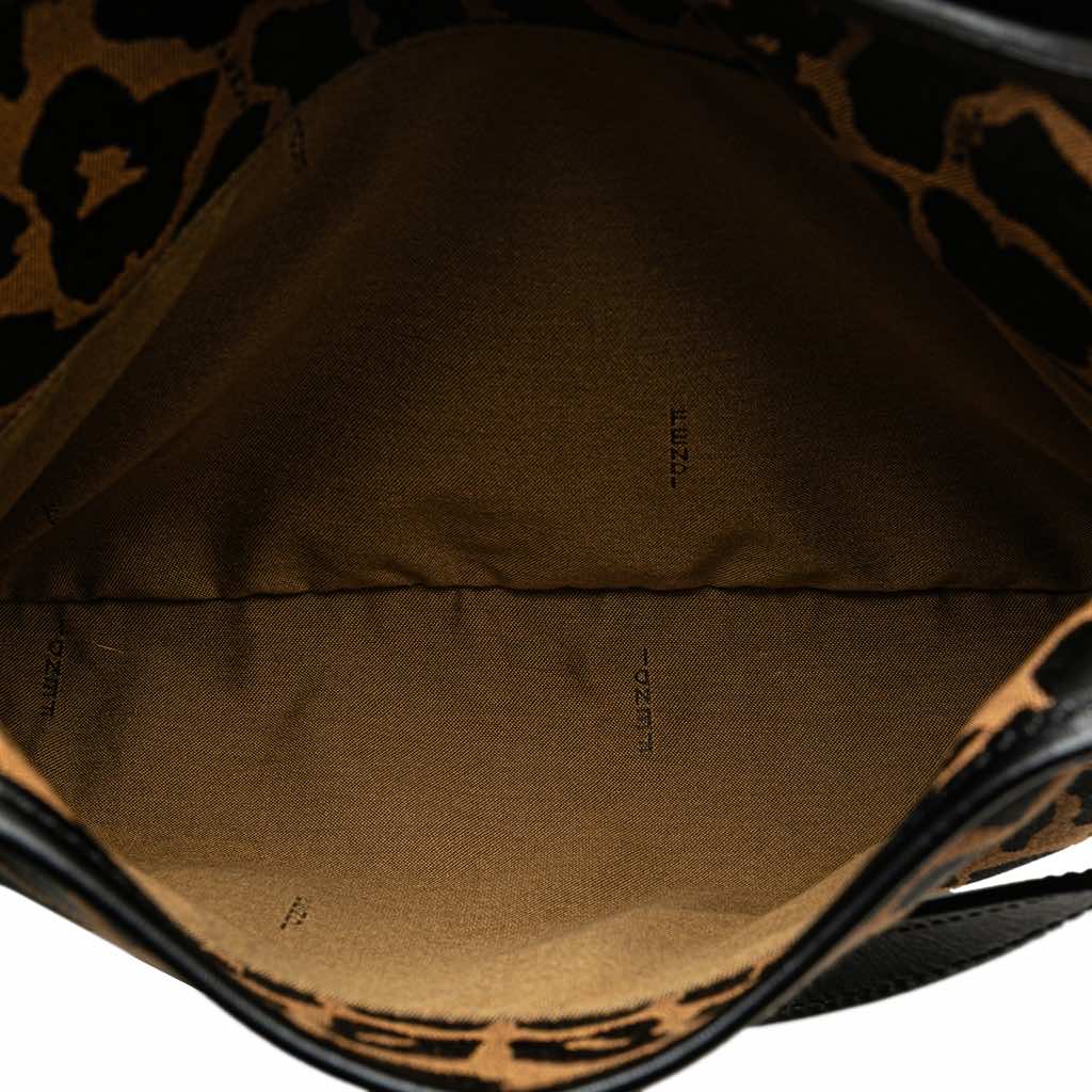 Fendi Leopard Print Chef Canvas Handbag - Side view