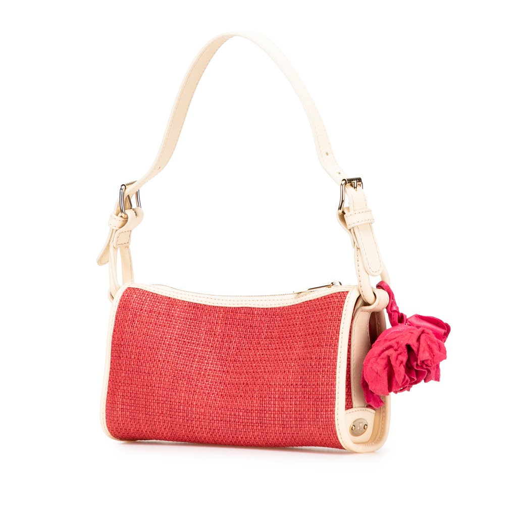 Celine Raffia Shoulder Bag - Back view