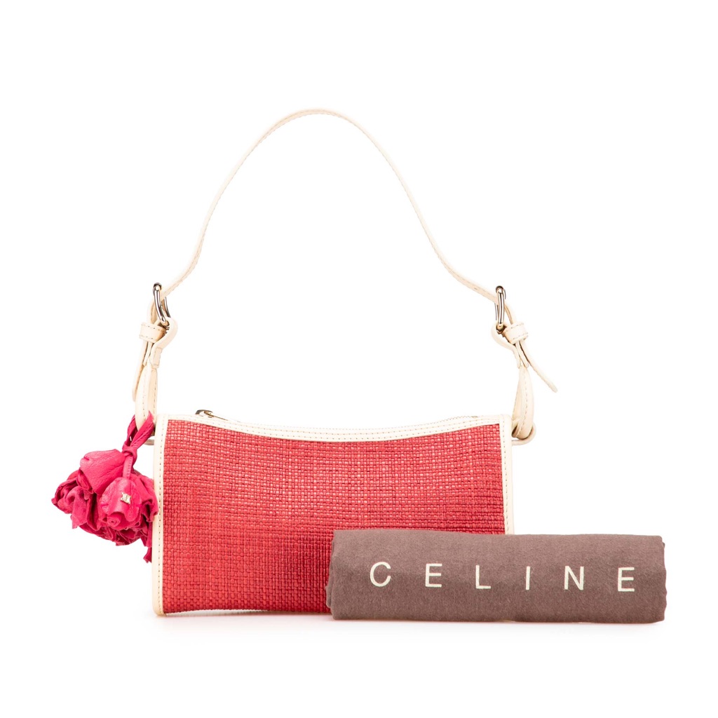 Celine Raffia Shoulder Bag - Image 14