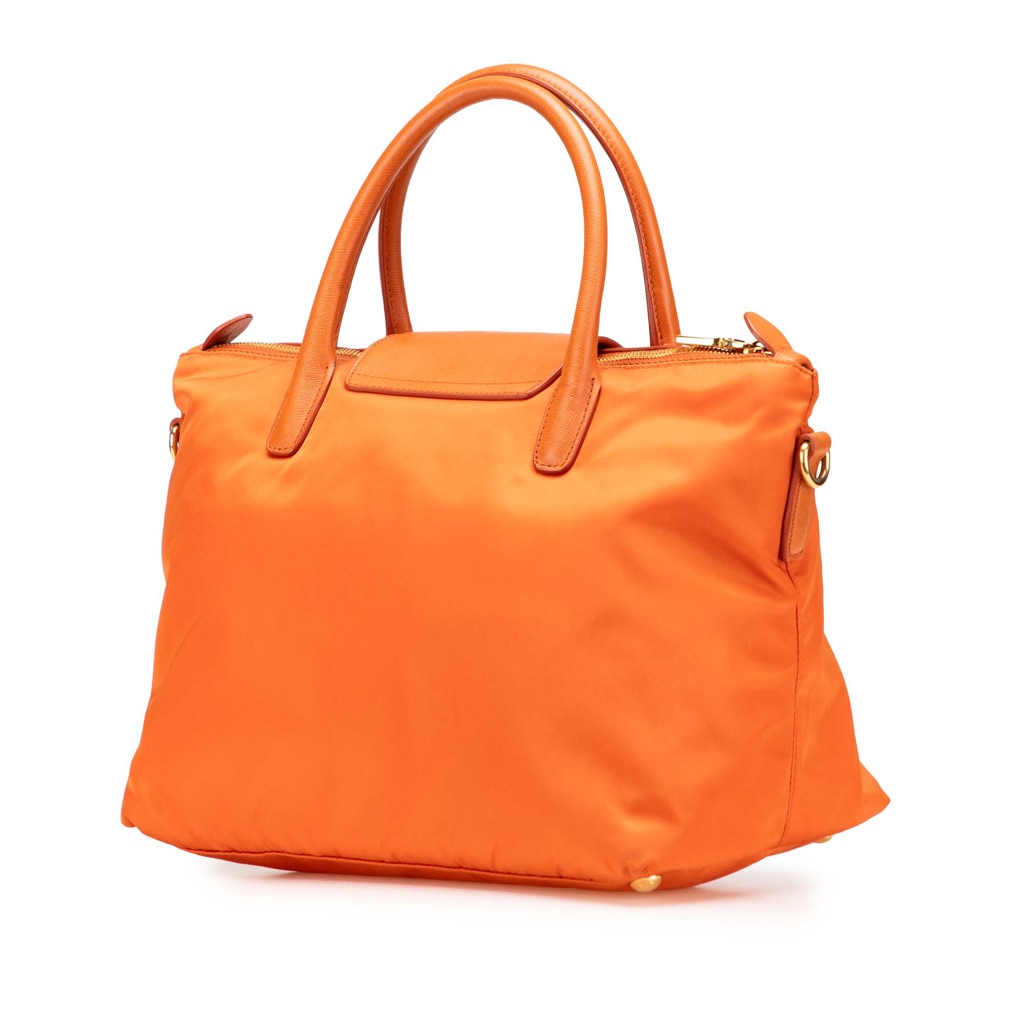 Prada Saffiano Trimmed Tessuto Satchel - 2