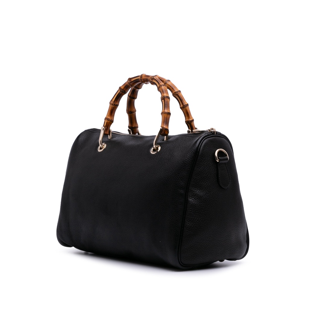 Gucci Medium Calfskin Bamboo Shopper Boston Bag - 2