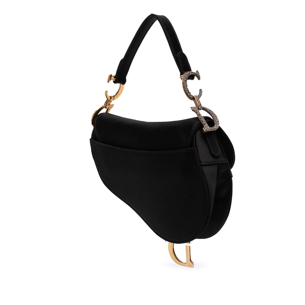 Dior Mini Satin Crystal Embellished Saddle Bag - 2