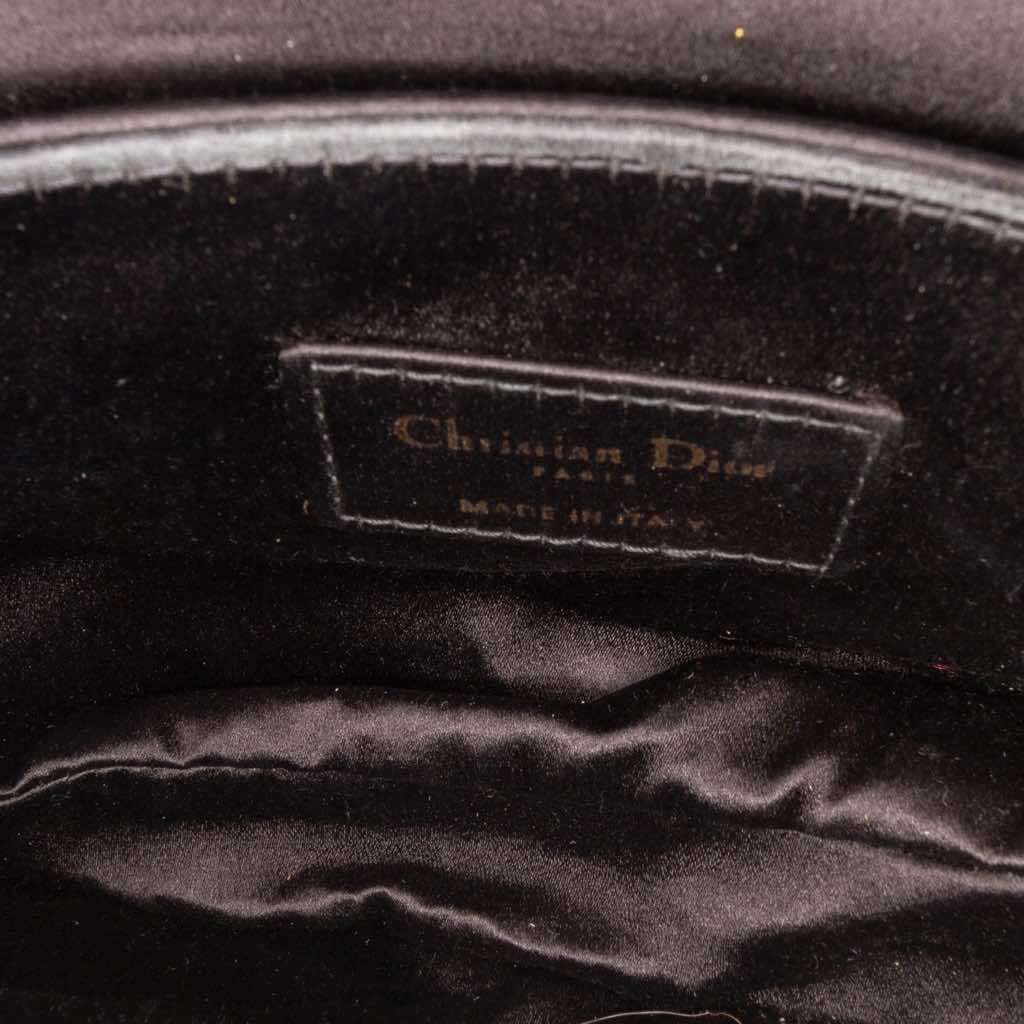 Dior Mini Satin Crystal Embellished Saddle Bag - 4