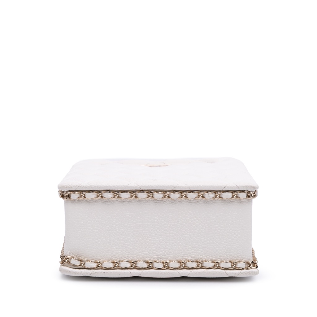 Chanel Mini Quilted Caviar Cut Out Evening Tote - Image 6