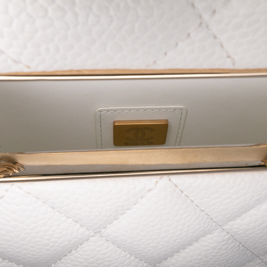 Chanel Mini Quilted Caviar Cut Out Evening Tote - Detail 1