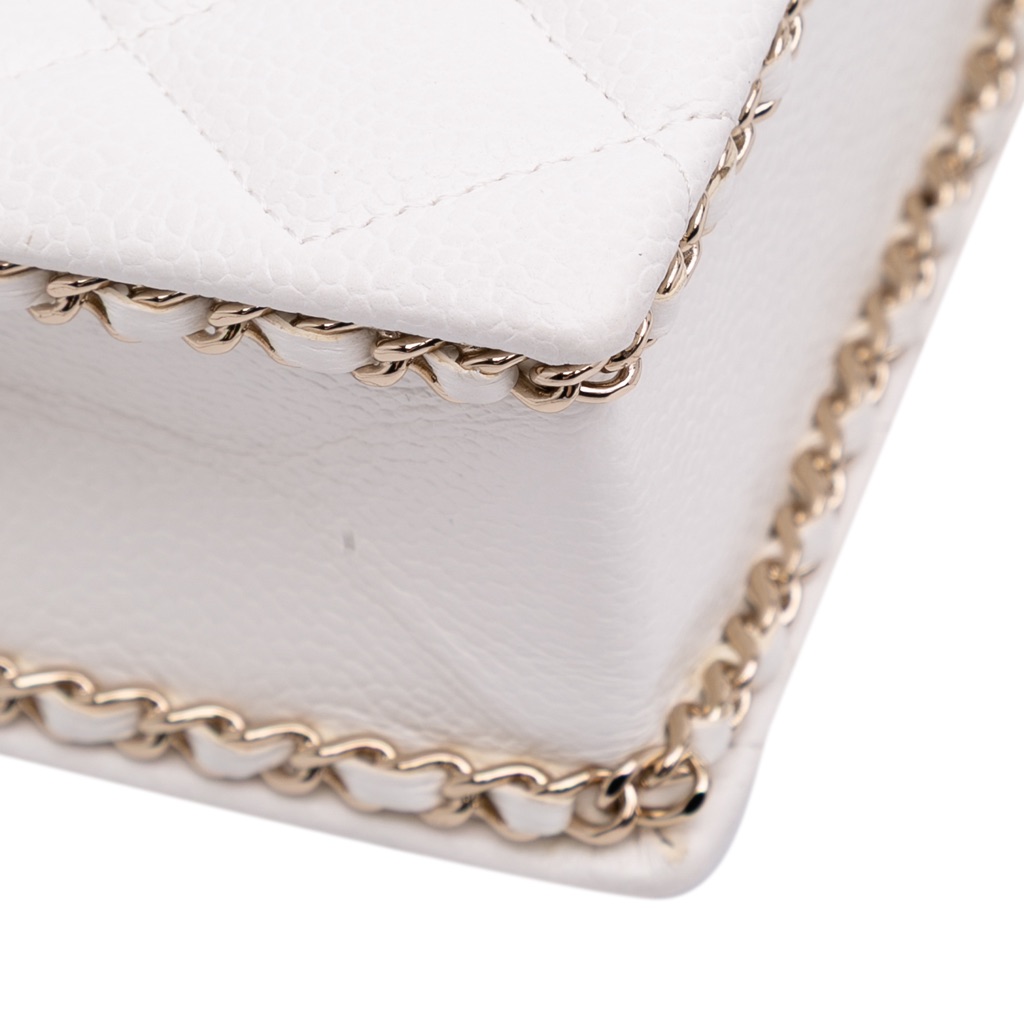 Chanel Mini Quilted Caviar Cut Out Evening Tote - Image 11