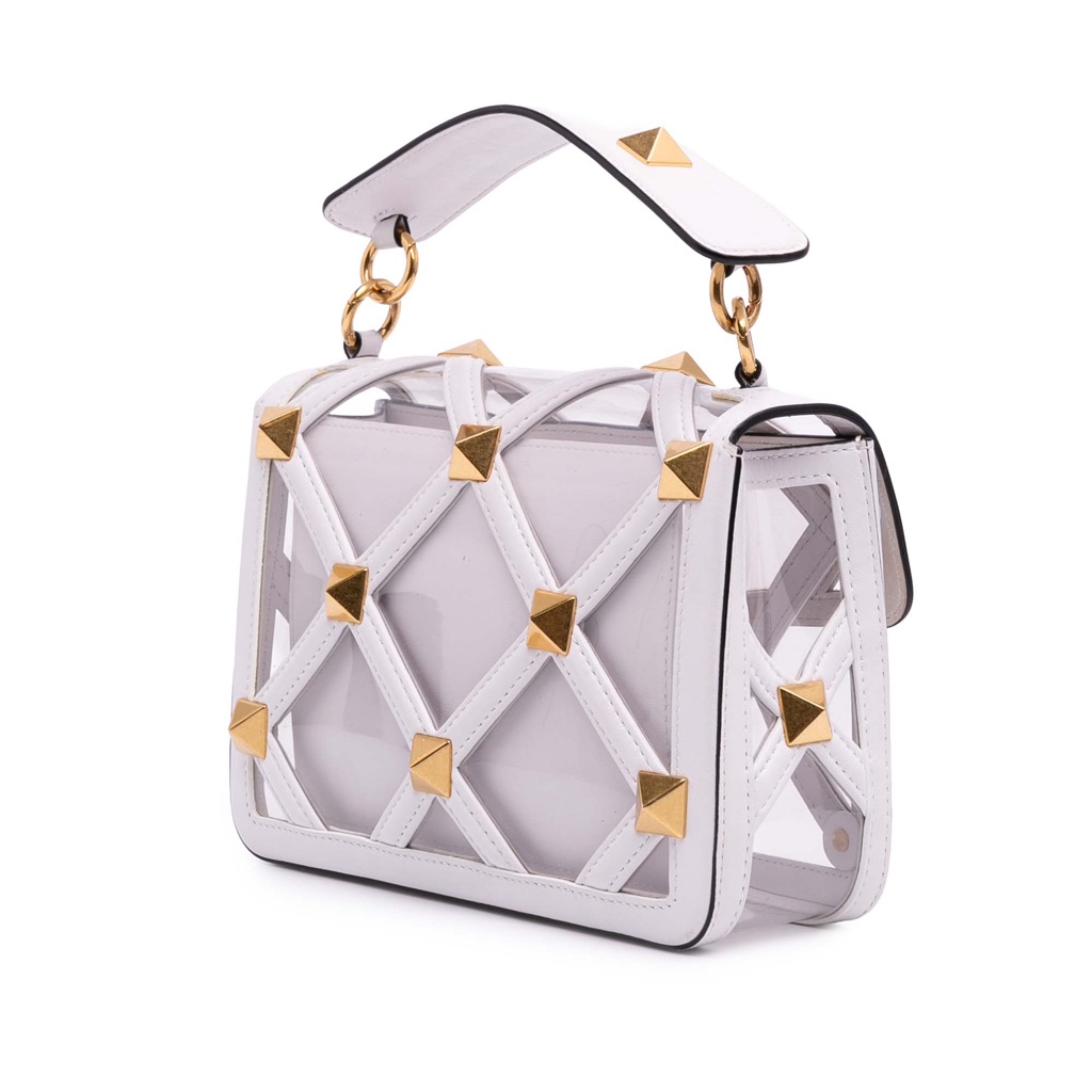 Valentino Medium PVC Roman Stud Satchel - 2