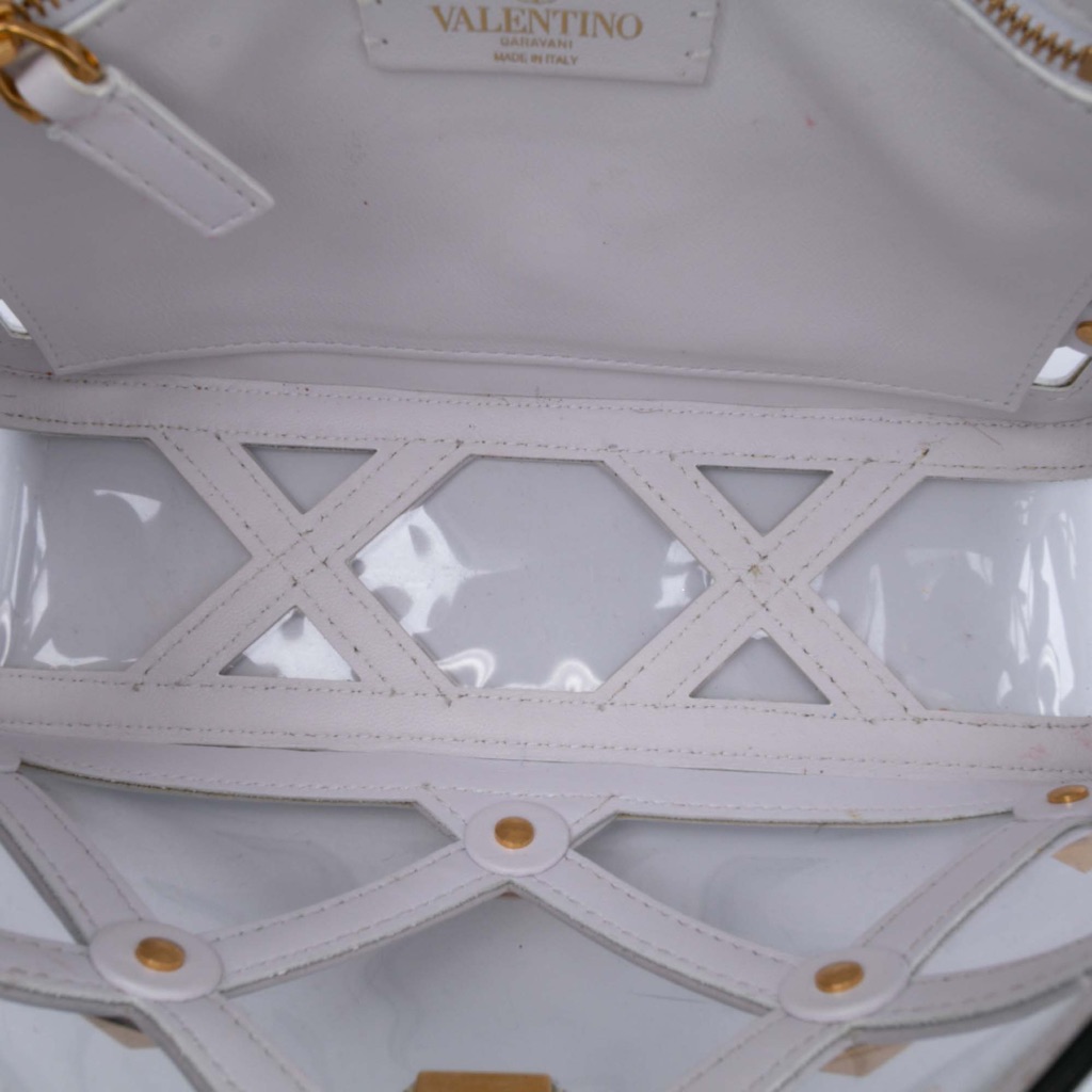 Valentino Medium PVC Roman Stud Satchel - 4