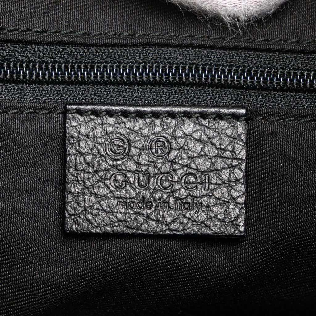 Gucci Pebbled Leather Abbey D Ring Shoulder Bag Black Leather Good - Box View