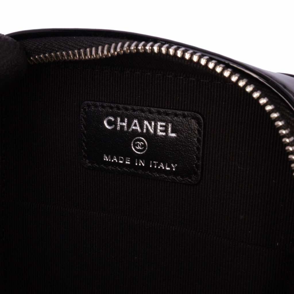 Chanel CC Quilted Patent Diamond Resin Clutch With Chain - 5