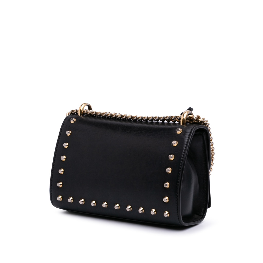 Gucci Small Pearl Studded Leather Padlock Crossbody - Back view