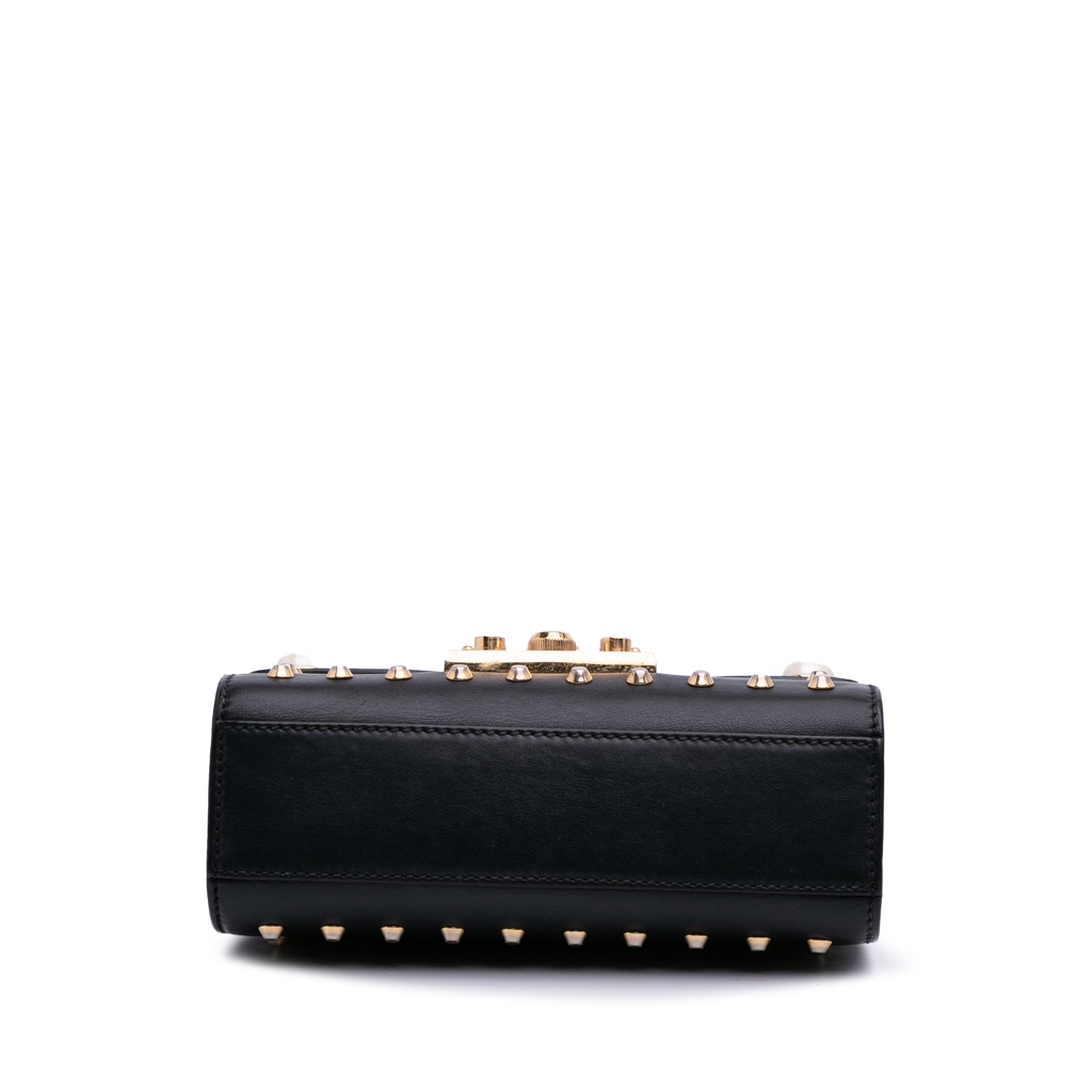 Gucci Small Pearl Studded Leather Padlock Crossbody - Image 6