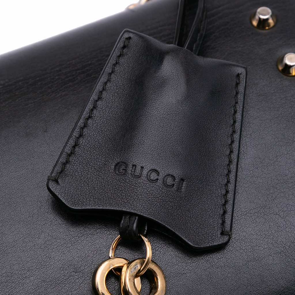 Gucci Small Pearl Studded Leather Padlock Crossbody - Image 11