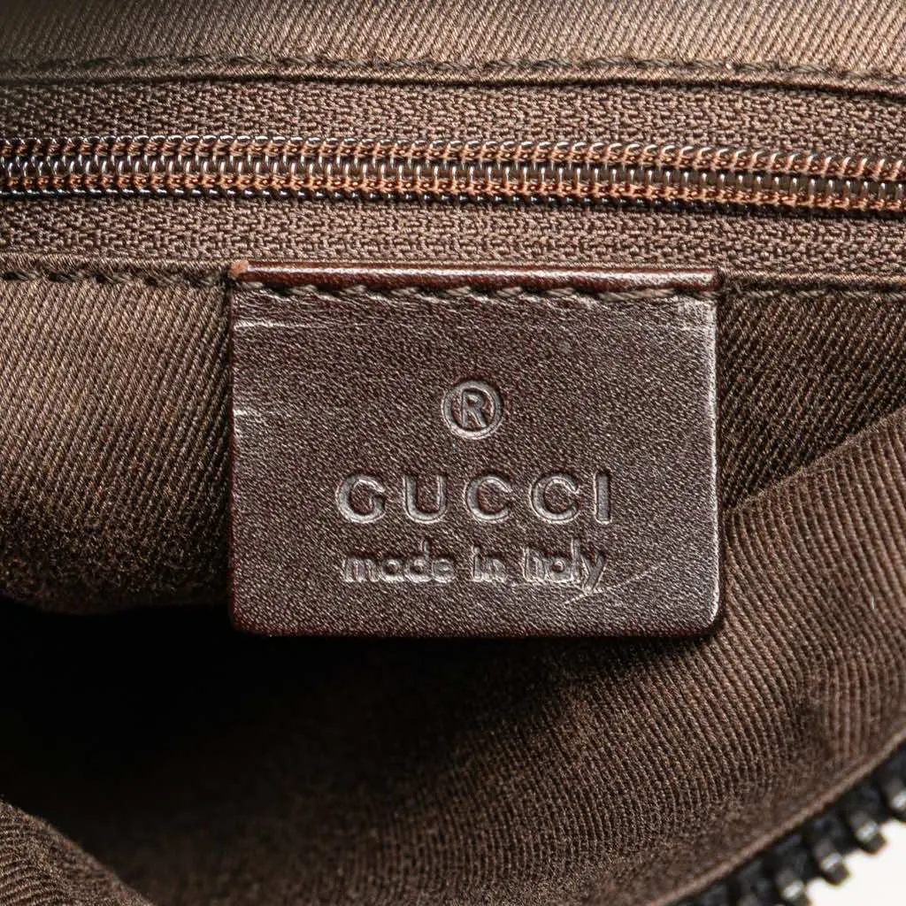 Gucci GG Denim Handbag Brown Good - Box View