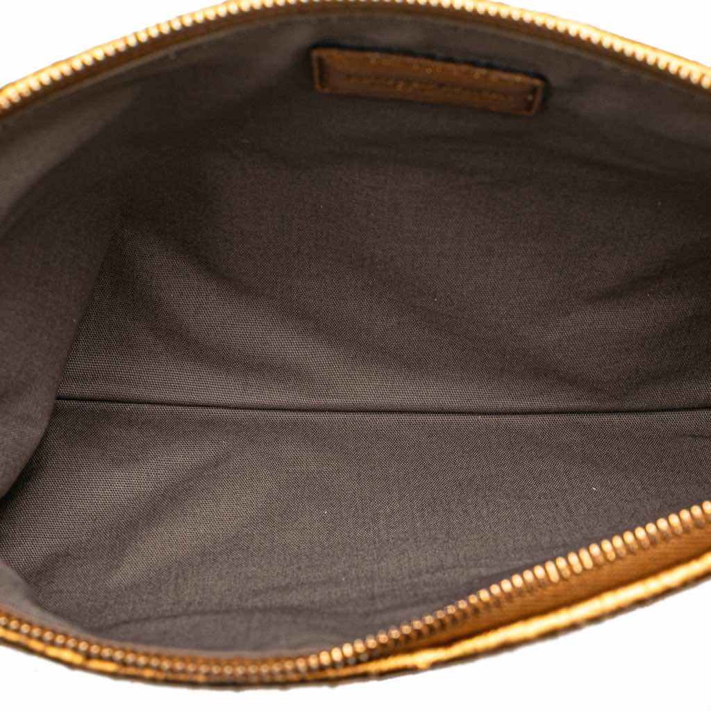 Bottega Veneta Metallic Leather and Snake Skin Intrecciato Wristlet Clutch - 4