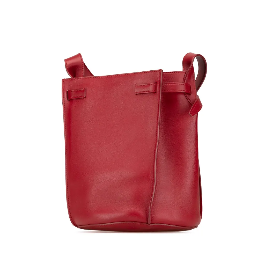 Celine Leather Big Bag Bucket Crossbody Red Leather Very good - Back View