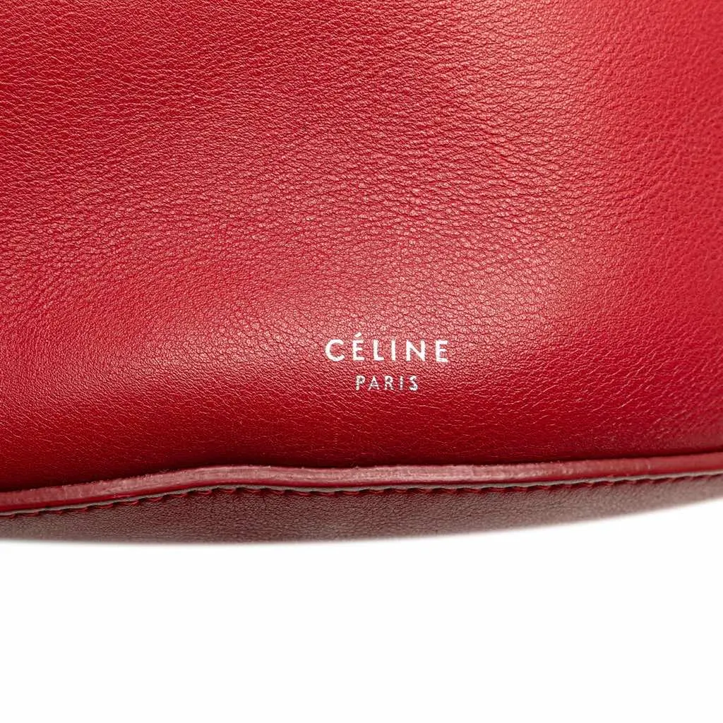 Celine Leather Big Bag Bucket Crossbody Red Leather Very good - Box View