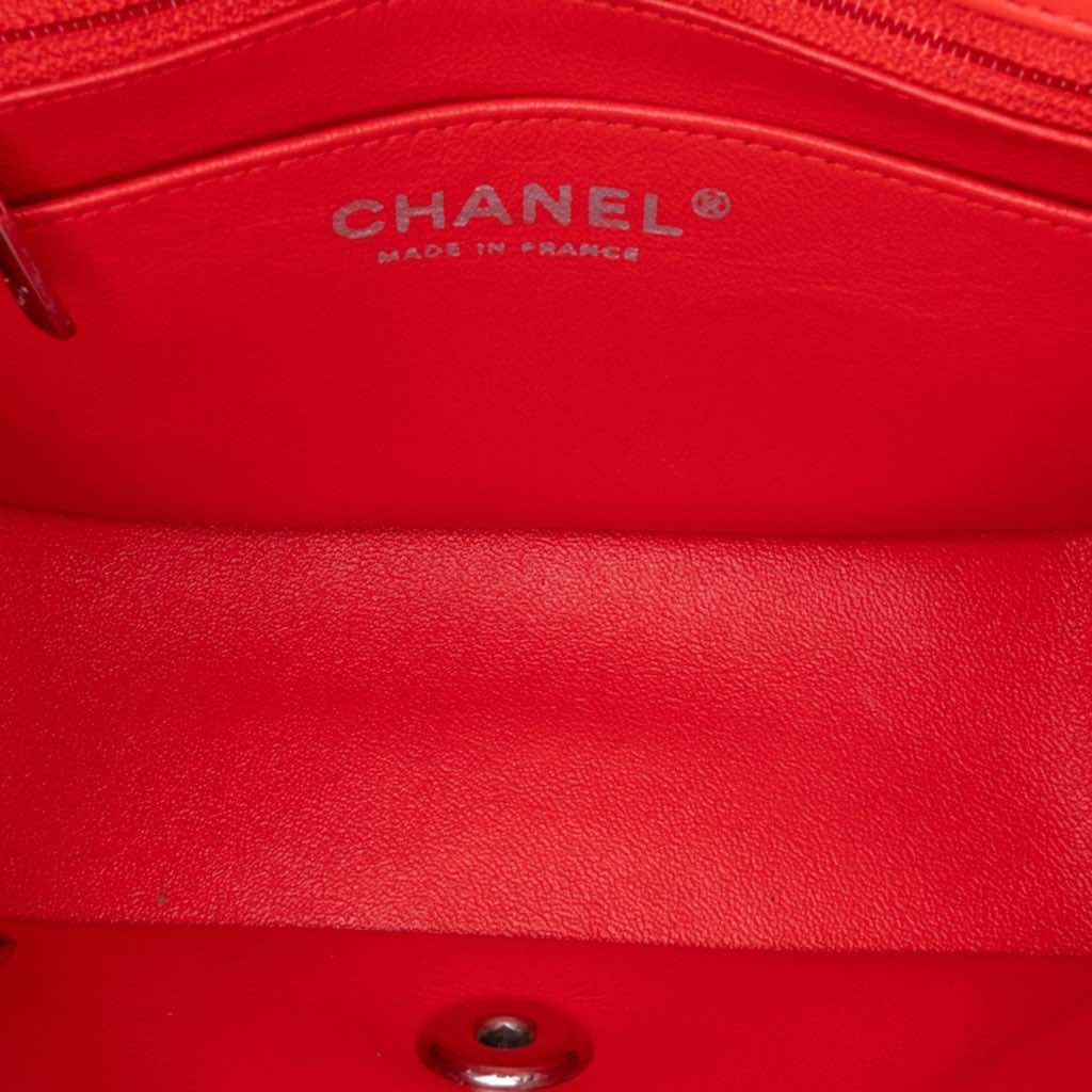 Chanel Mini Square Classic Patent Striped Single Flap - 4