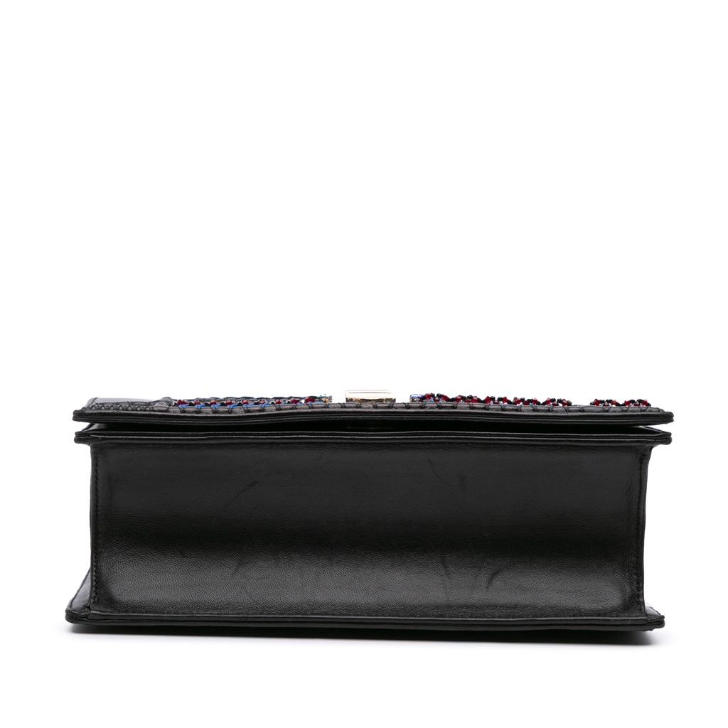 Dior Medium Calfskin Crystal Embroidered Diorama Flap - 3