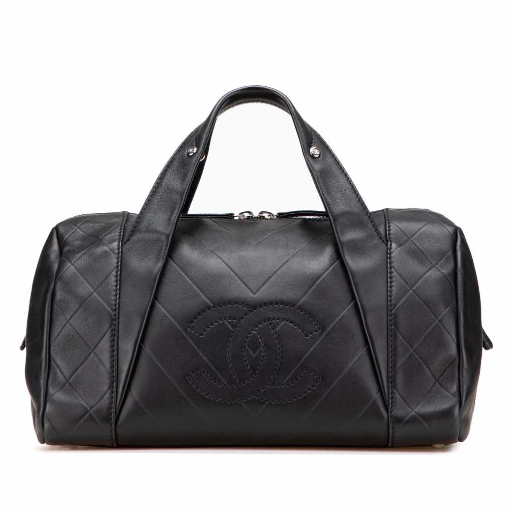 Chanel CC Chevron Quilted Lambskin Boston