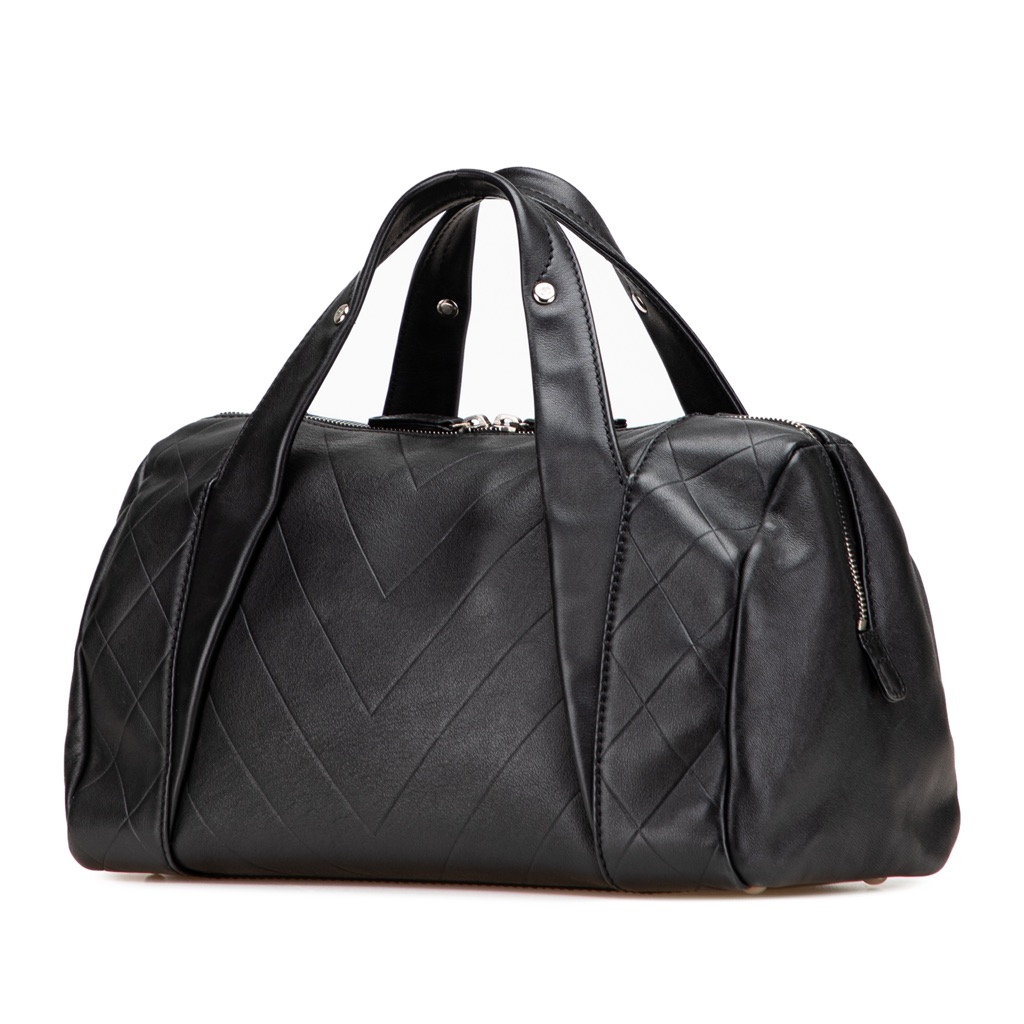 Chanel CC Chevron Quilted Lambskin Boston - Back view