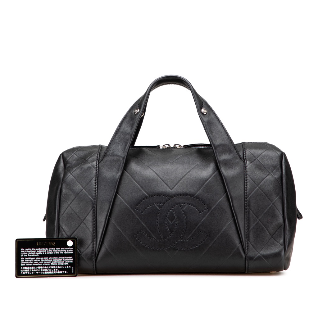 Chanel CC Chevron Quilted Lambskin Boston - Image 15